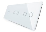 70122-61 Pięciokrotny biały panel szklany LIVOLO
