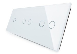 70122-61 Pięciokrotny biały panel szklany LIVOLO