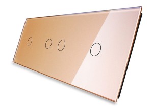 70121-63 Czterokrotny złoty panel szklany LIVOLO