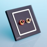 VL-W201A-BC Gniazdo audio stereo, z czarnym panelem szklanym