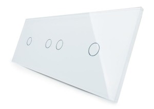 70121-61 Czterokrotny biały panel szklany LIVOLO