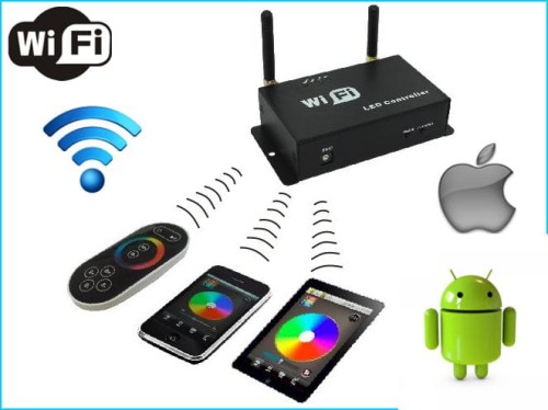 DOTYKOWY STEROWNIK RGB WIFI RADIOWY ANDROID APPLE