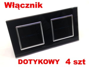 Włącznik touch and switch dotykowy x4 LIVOLO, z czarną ramką 
