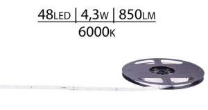 TAŚMA PREMIUM 24V SMD2835 48 LED 6000K 560lm