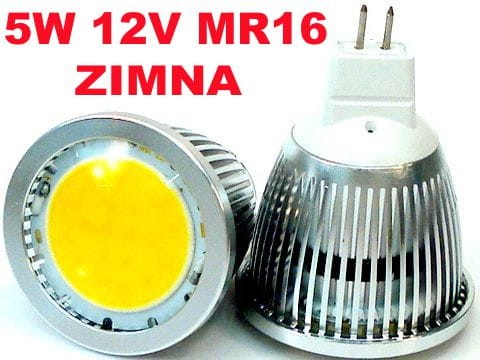 ŻARÓWKA LED COB 5W 430L MR16 12V ZIMNA CLARO