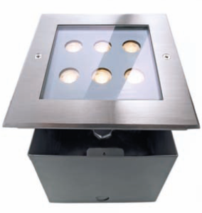 Lampa do montażu w podłożu 6W, 45°- asymetryczny, 3000K -ciepła biel 