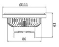 ŻARÓWKA AR111 LED COB 15W 230V 25º CIEPŁA