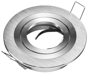 Oprawa halogenowa OPAL okrągła drapana srebrna aluminiowa