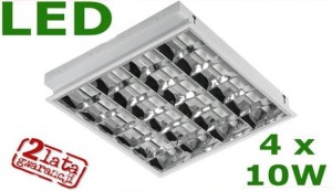 OPRAWA RASTROWA LED PODTYNKOWA 4 X10W 60X60