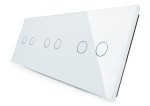 70222-61 Sześciokrotny biały panel szklany LIVOLO