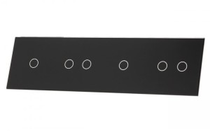 701212-62 Czarny panel szklany 1+2+1+2 LIVOLO