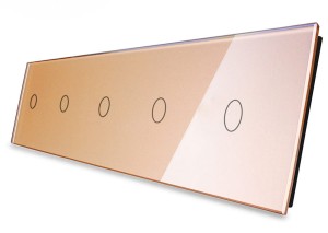 7011111-64 Pięciokrotny złoty panel szklany LIVOLO