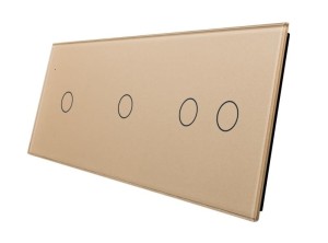 70112-63 Czterokrotny złoty panel szklany LIVOLO
