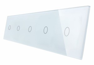 7011111-61 Pięciokrotny biały panel szklany LIVOLO
