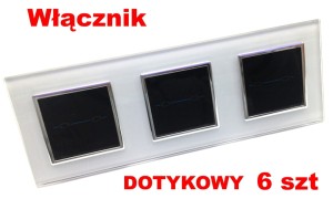 Włącznik touch and switch dotykowy x6 LIVOLO, z białą ramką 