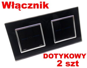 Włącznik touch and switch dotykowy x2 LIVOLO, z czarną ramką 