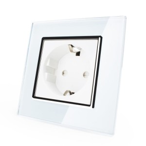 VL-W01EU-WC Gniazdo elektryczne 16A LIVOLO z białego szkła krystalicznego