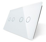 7022-61 Podwójny + podwójny biały panel szklany LIVOLO